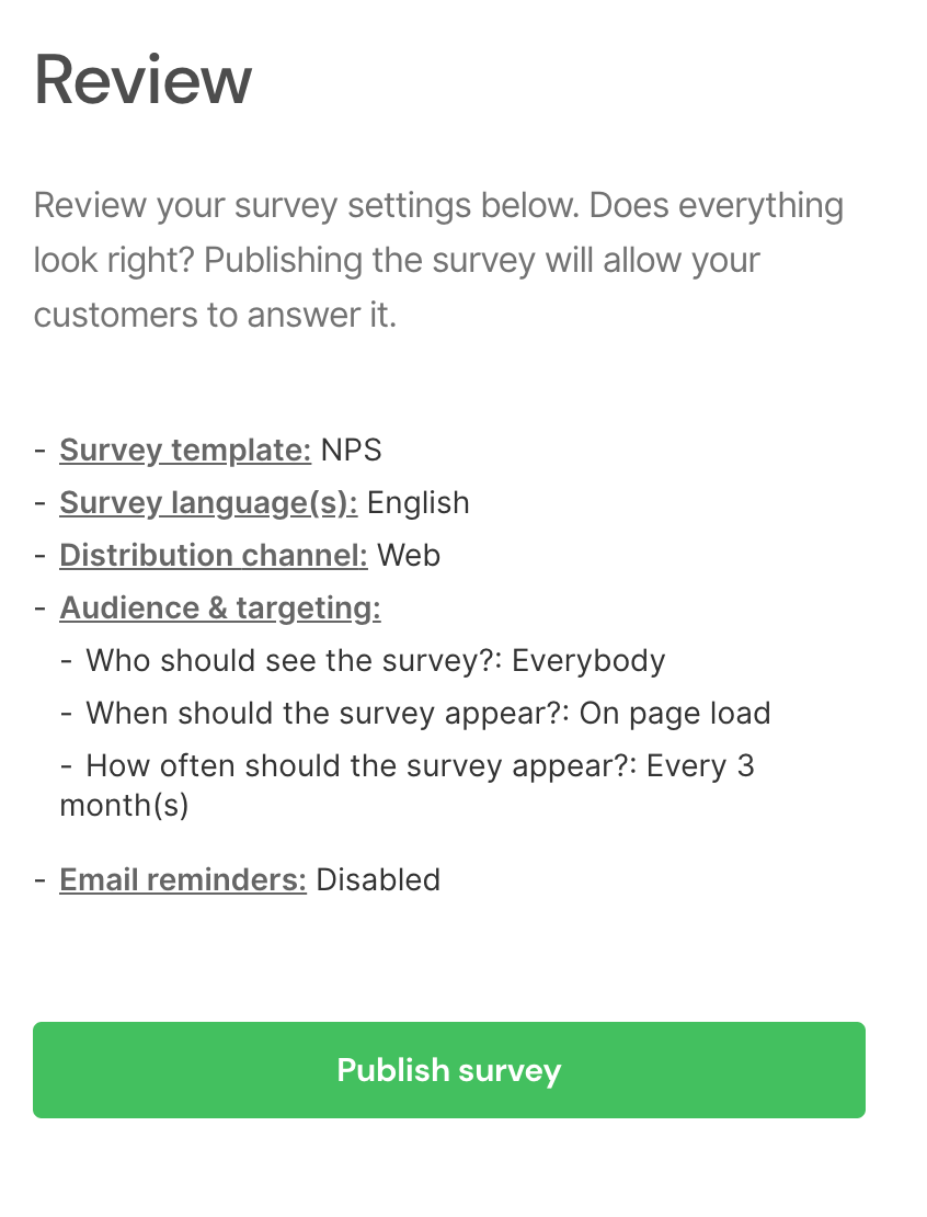 Quick Start: Setting up your first survey